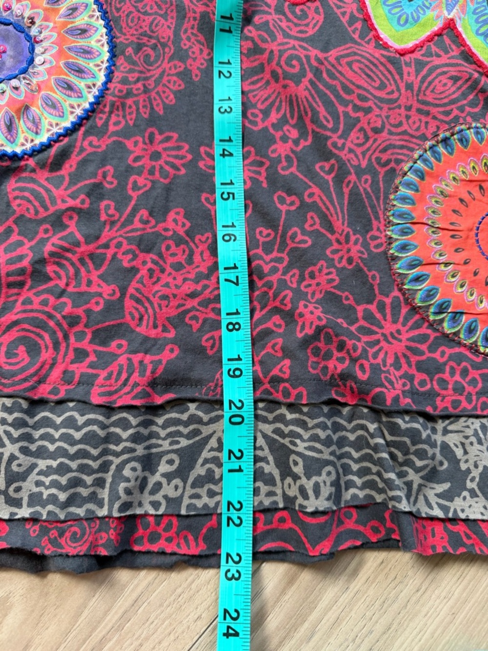 Desigual Embroidered Bohemian Multicolored Floral A-Line Skirt Euro Art A-line L - Picture 8 of 8